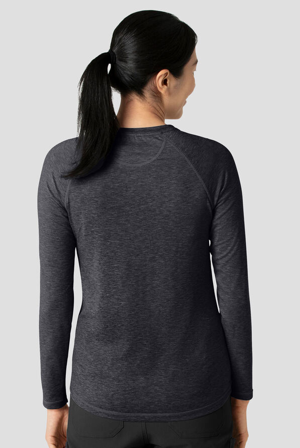 Camiseta m&eacute;dica Carhart Force estilo jaspeado con mangas ragl&aacute;n y 1 bolsillo para mujer - Black Heather - 4