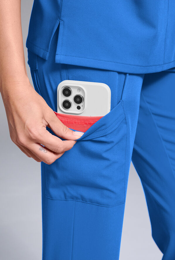 Hypothesis Women's Base 7-Pocket Straight Leg Cargo Scrub Pant - Tall - Royal - 3