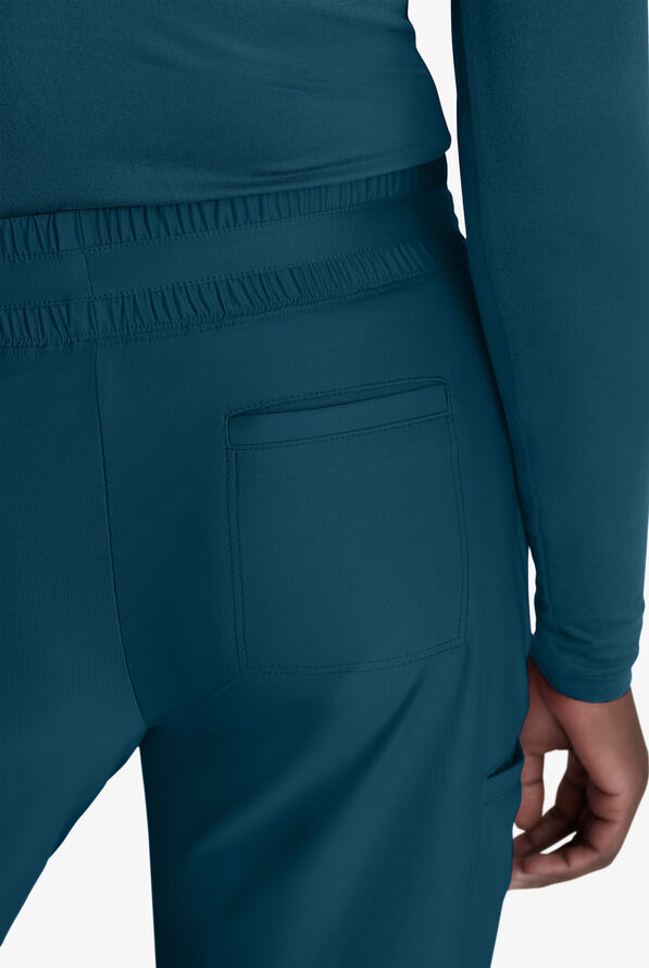 Skechers by Barco Slip-ins Reach Women's 4-Pocket STRETCH Slim Cargo Straight Leg Scrub Pants - Bahama Blue - 3