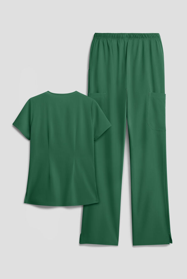 Easy STRETCH Women's 8-Pocket Scrub Set - Hunter - 2