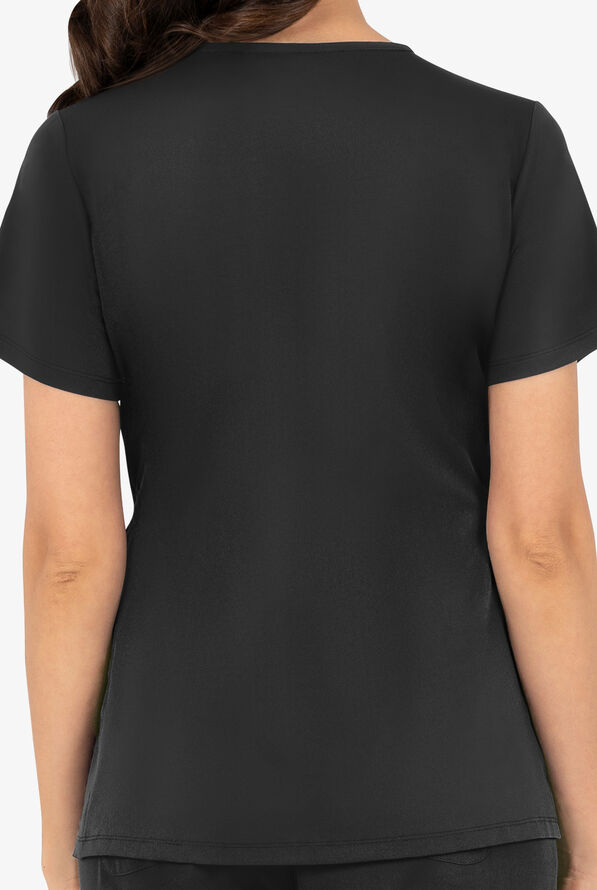 HH Works by Healing Hands Mila Women's 2-Pocket STRETCH Maternity Scrub Top - Black - 3