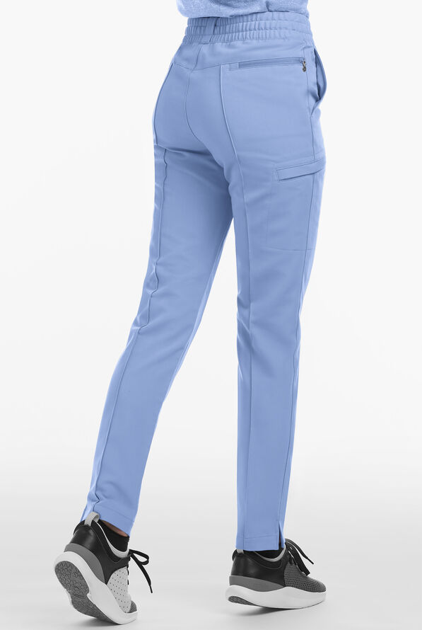 Movement by Butter-Soft Capricorn Women’s 7-Pocket Skinny Pintuck Scrub Pants - Ceil Blue - 2