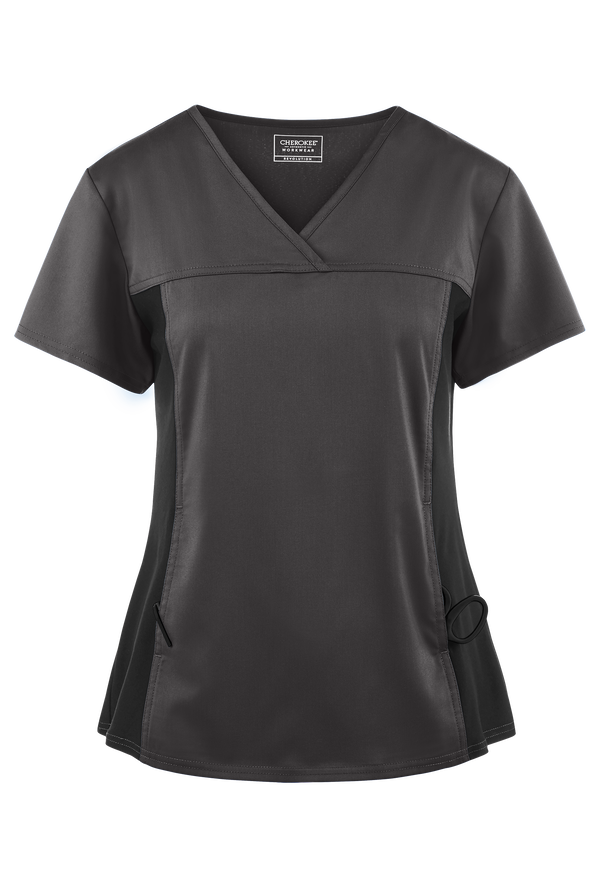 Workwear Revolution Knit Side Panel VNeck Scrub Top, Stretch Scrubs
