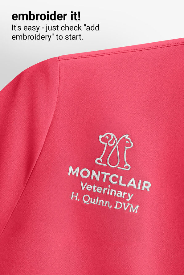 Tafford Active STRETCH Women's 5-Pocket Jogger Scrub Set - Bright Watermelon - 4