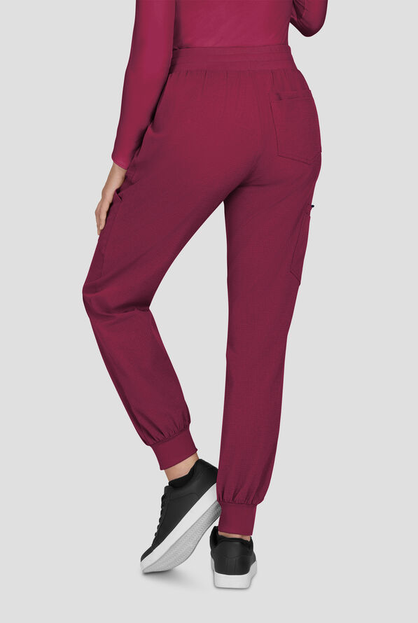 koi Solis Hettie Women's 7-Pocket STRETCH Jogger Cargo Scrub Pants - Wine - 4