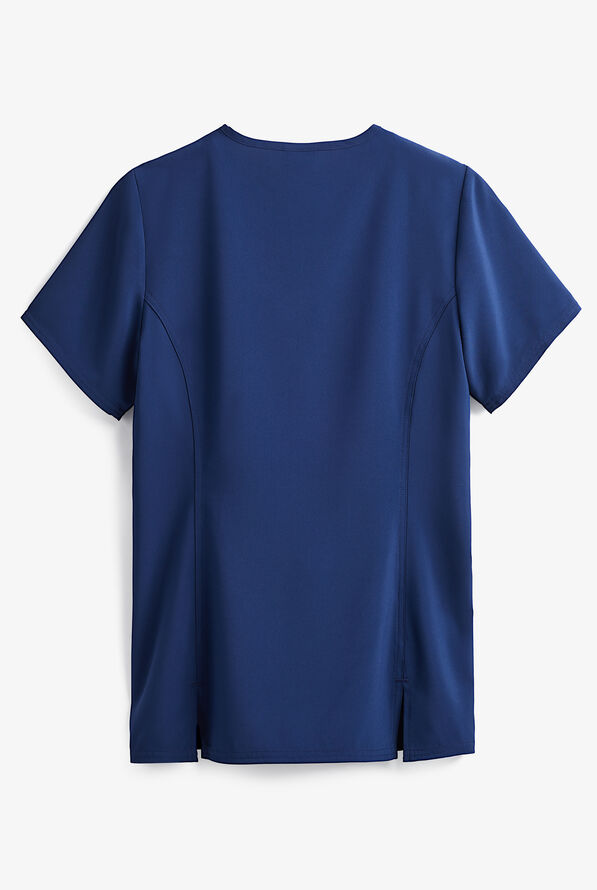 Cherokee Tooniforms Marvel Captain Marvel Women's 1-Pocket V-Neck Print Scrub Top - null - 2