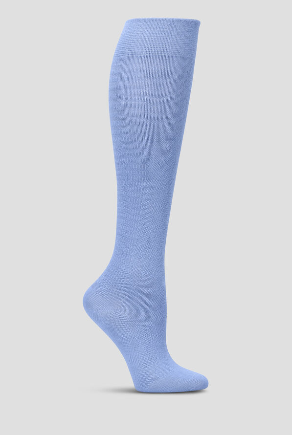 Nurse Mates Bamboo Diamond Textured Women's 12-14 mmHg Light Compression Socks - Ceil Blue - 1