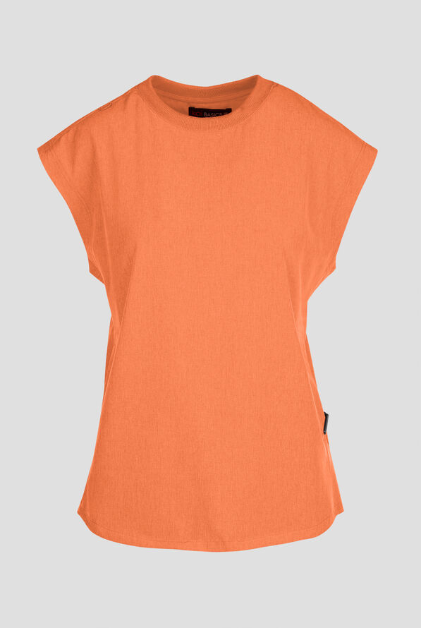 koi Basics Kenley Women's STRETCH Crew Neck Dolman Sleeve Scrub Top - Heather Apricot - 1