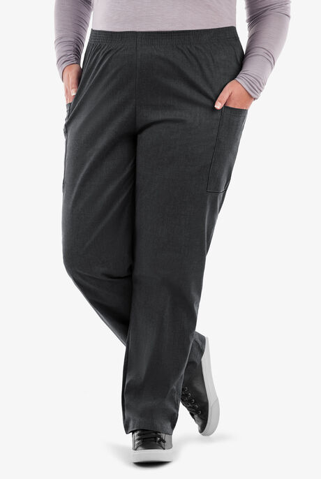 Butter-Soft STRETCH Women's 3-Pocket Plus Size Pull On Scrub Pants
