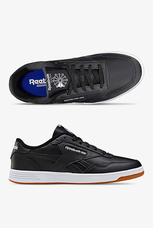 Reebok Men's Club Memt Athletic Lace Up Nursing Shoes - Black/White/Gum - 1