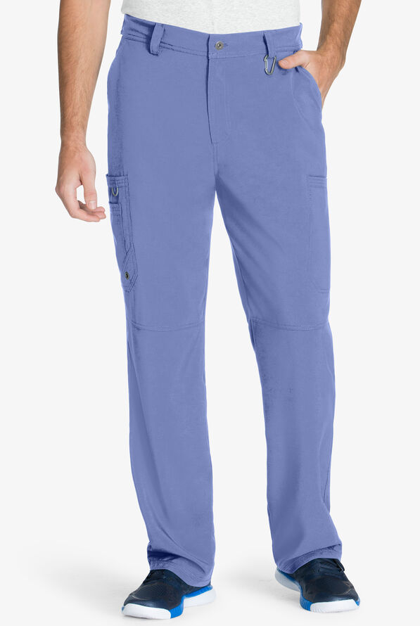 Pantalón médico Cherokee Infinity estilo cargo con piernas estrechas y 5 bolsillos para hombre - Ceil Blue - 1