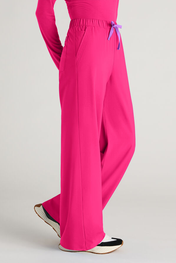 Pantalón médico Easy STRETCH Hunter de corte holgado con piernas anchas y 6 bolsillos para mujer - Reactive Pink - 6