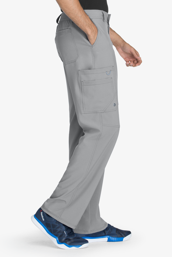 Infinity Men's 5-Pocket STRETCH Tapered Leg Cargo Scrub Pants - Tall - Grey - 3