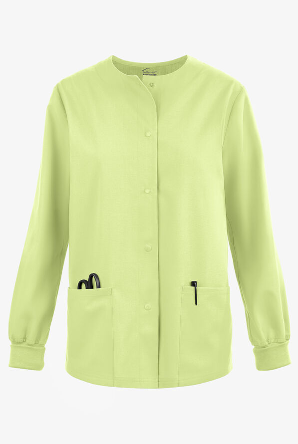 Butter-Soft Originals Women's 3-Pocket Warm-up Scrub Jacket - Cool Matcha - 1