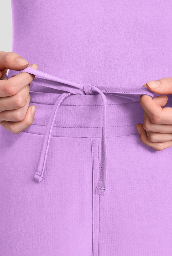 Med Couture Amp Women's 4-Pocket STRETCH Straight Leg Rib-Knit Cargo Scrub Pant - Digital Lavendar - 3