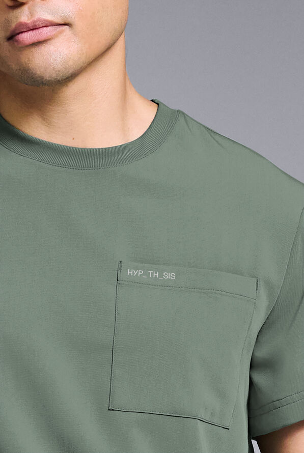 Hypothesis S-R Shift Ready Men’s 1-Pocket Tuck-In Crew Neck Scrub Top - Mineral - 5