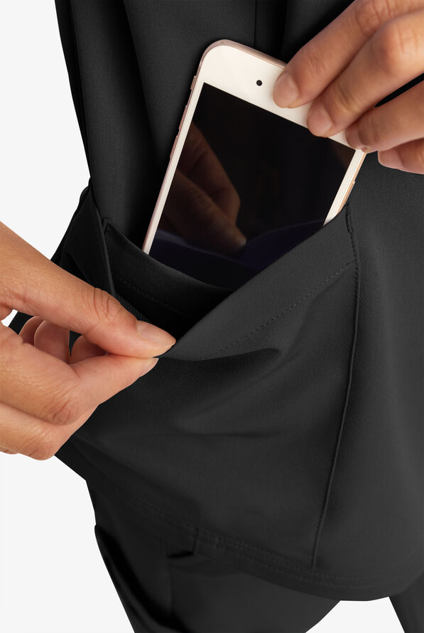 Butter-Soft Women's 6-Pocket V-Neck Scrub Top **Slightly IRREGULAR** - Black - 6