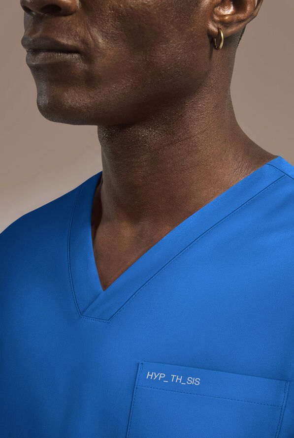Camisa médica Hypothesis Omni con cuello en V y 1 bolsillo para hombre - Royal - 4
