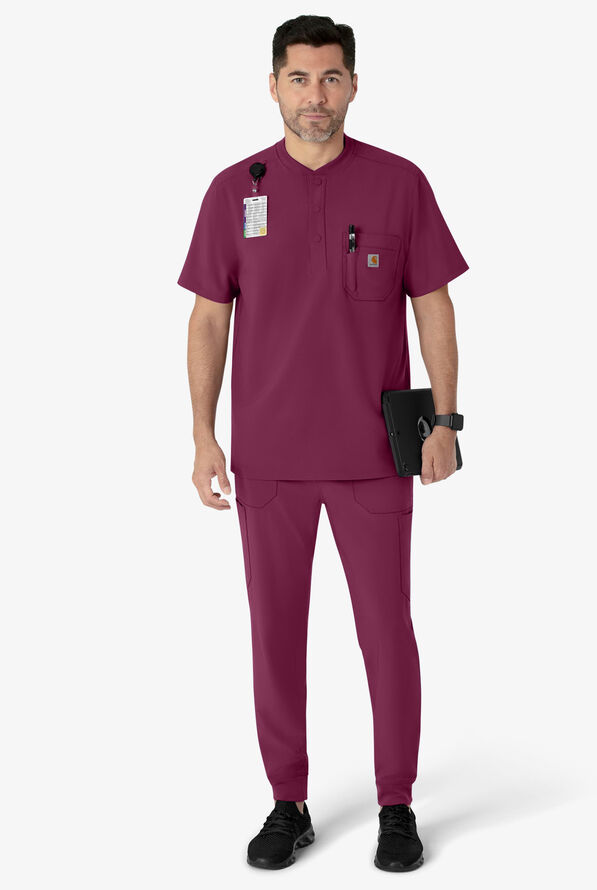 Carhartt Cross-Flex Men's 7-Pocket STRETCH Cargo Jogger Scrub Pants - Wine - 4