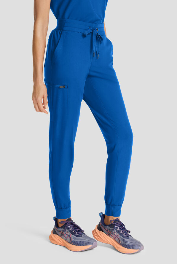 Healing Hands Quest Women's 5-Pocket STRETCH Drawstring Jogger Scrub Pant - Royal - 1