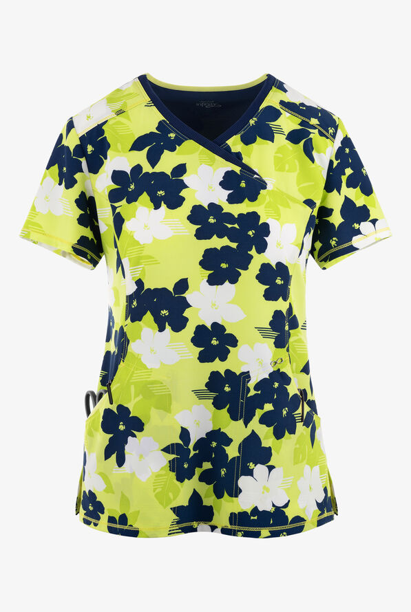 Blusa médica estampada Cherokee Infinity Tropic Shadow estilo