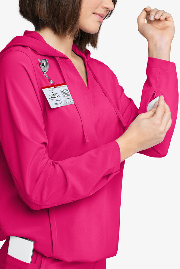Sudadera m&eacute;dica Easy STRETCH con capucha y 4 bolsillos para mujer - Flirt - 4