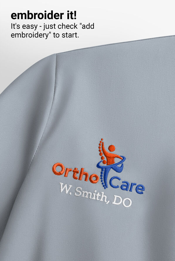 Blusa m&eacute;dica UA Butter-Soft STRETCH con detalle tejido y 3 bolsillos para mujer - Silver - 5