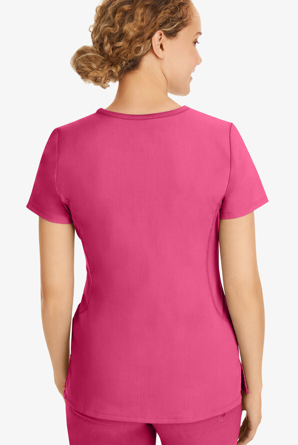 Healing Hands Purple Label Juliet Women's 2-Pocket STRETCH Princess Seam Scrub Top - Shocking Pink - 4