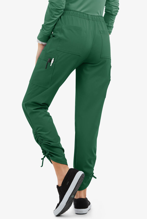 Pantalón médico Easy STRETCH Halle estilo jogger con pierna fruncida y 9 bolsillos para mujer - Hunter - 2