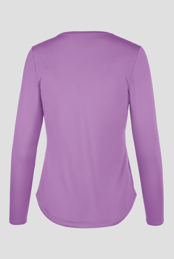 Zavate Ava Therese Tiffany Women's Knit STRETCH Long Sleeve Underscrub - Purple Smoke - 2