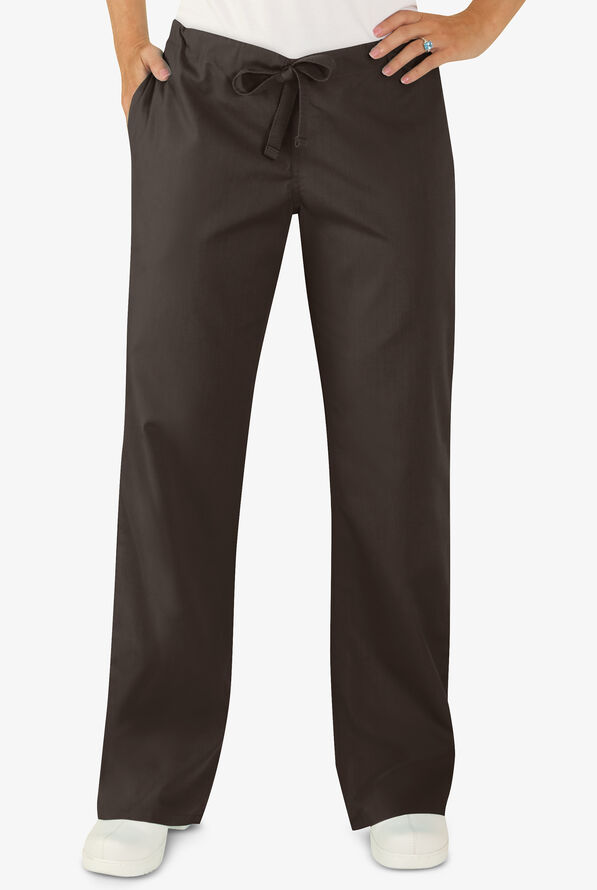UA Best Buy Scrubs Women's 3-Pocket Moderate Flare Leg Drawstring Pants - Petite - Espresso - 1