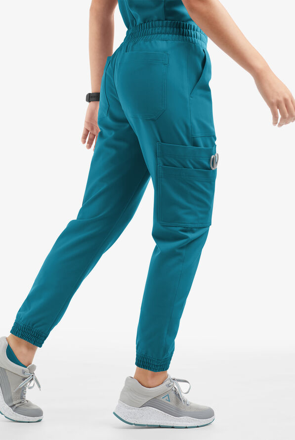 Movement by Butter-Soft Cephei Women's 11-Pocket Jogger Scrub Pants - Caribbean Blue - 3