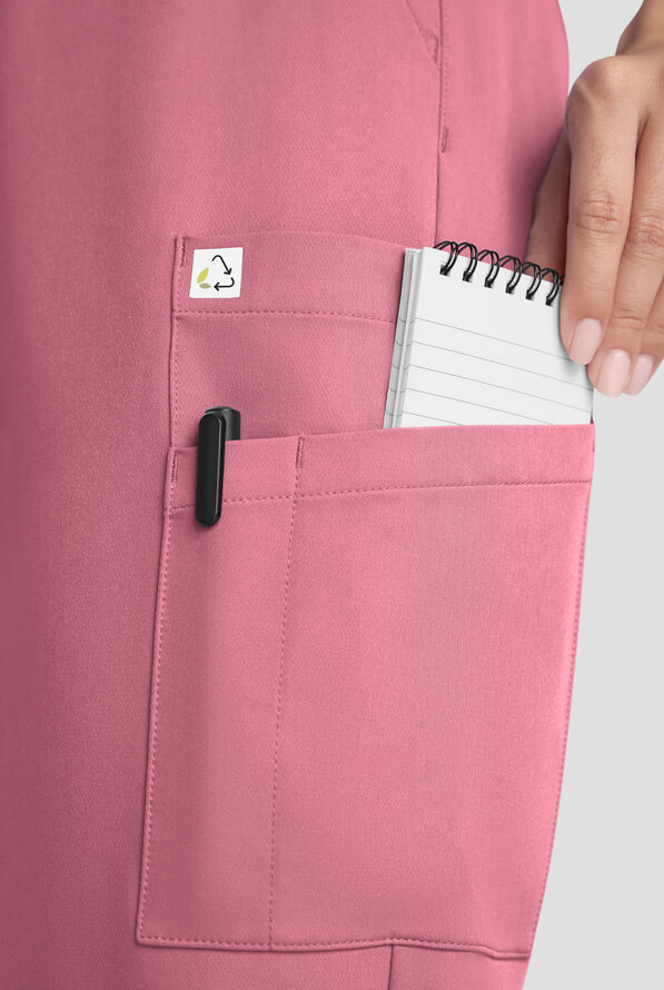 Pantal&oacute;n m&eacute;dico ReSurge Topaz con cord&oacute;n ajustable y 11 bolsillos para mujer - Tea Rose - 5