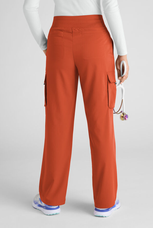 Grey's Anatomy by Barco Emerge Teagan Women's 6-Pocket STRETCH High-Rise Wide Leg Scrub Pants - Warm Sienna - 3
