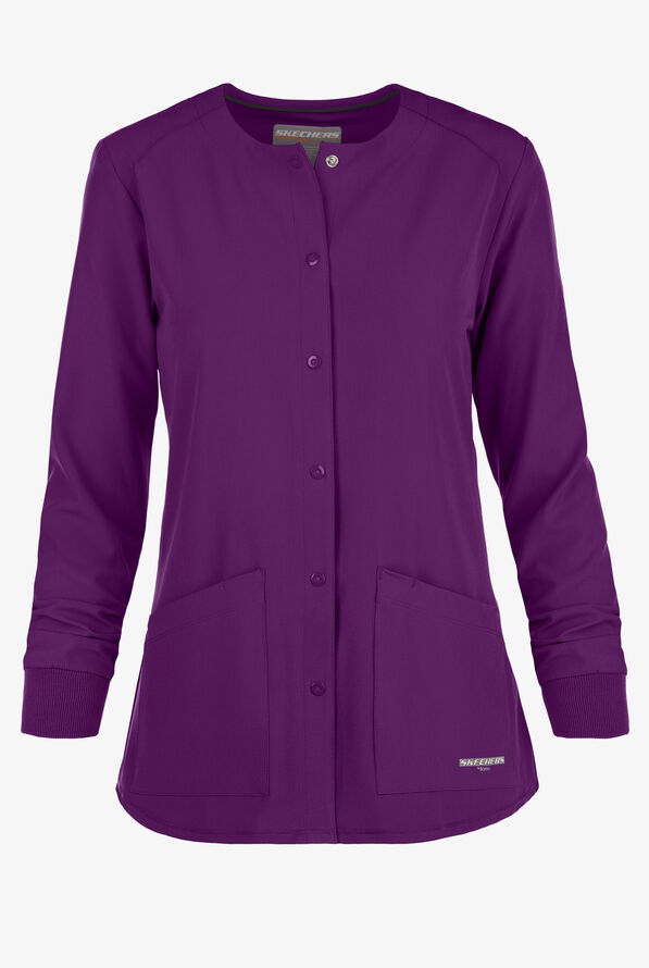 Chaqueta médica abrigada Skechers by Barco Stability STRETCH con 2 bolsillos para mujer - Grape - 1