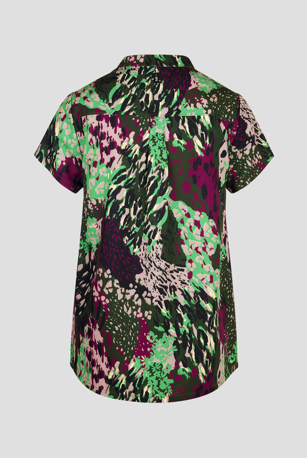 Grey's Anatomy Spandex Animal Expression Women's 2-Pocket STRETCH V-Neck Print Scrub Top - null - 2
