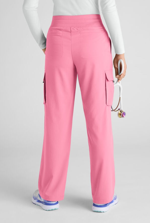 Pantal&oacute;n m&eacute;dico Grey's Anatomy by Barco Emerge Teagan STRETCH de tiro alto con piernas anchas y 6 bolsillos para mujer - Glow Pink - 3