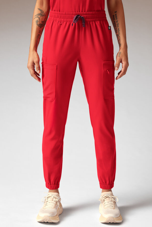 Pantalón médico Hypothesis Cache estilo jogger con 6 bolsillos para mujer - Hemoglobin - 1