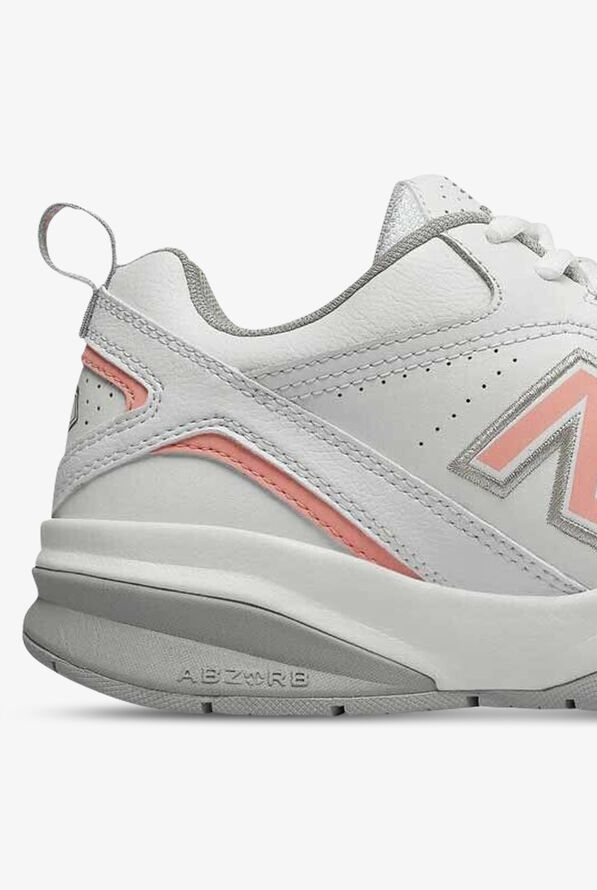 New Balance Women's 608v5 White/Pink Athletic Lace Up Nursing Shoes - null - 2
