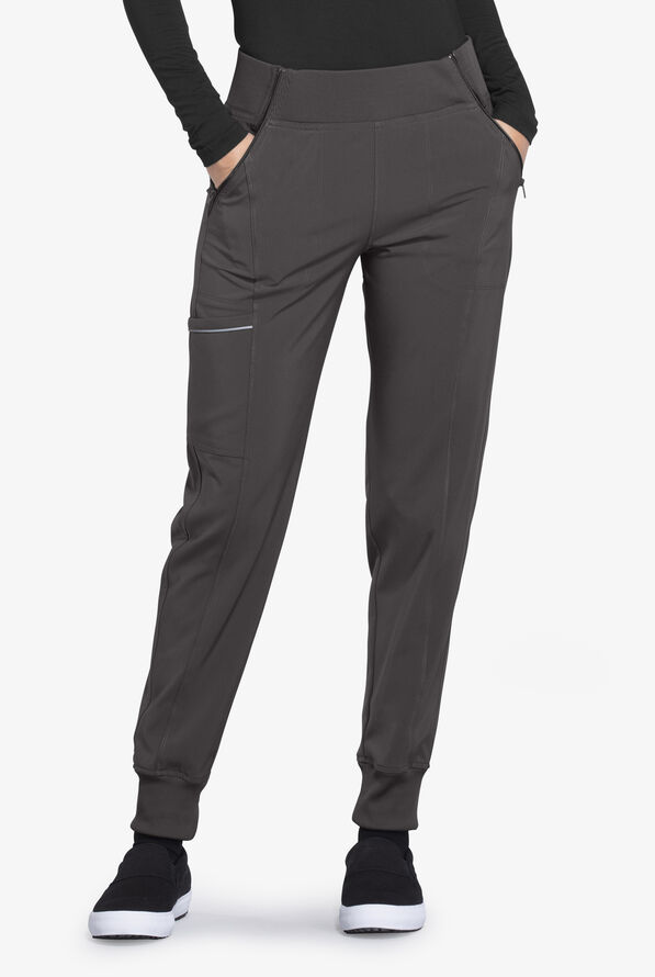 Infinity Women's 5-Pocket STRETCH Tapered Jogger Cargo Scrub Pants - Pewter - 1