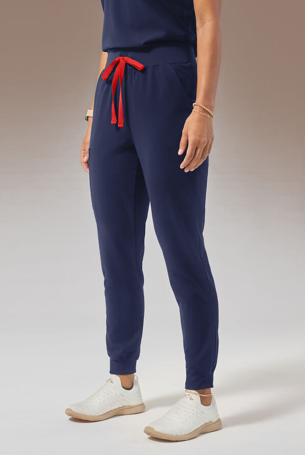 Pantalón médico Hypothesis (RED) Base STRETCH estilo jogger con 6 bolsillos para mujer - Navy - 1