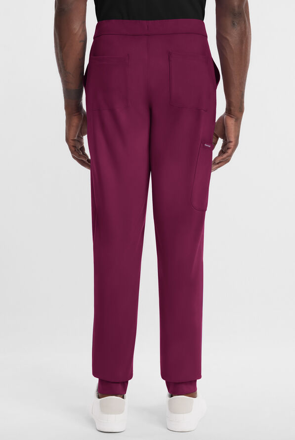 Pantal&oacute;n m&eacute;dico Cherokee Achieve STRETCH estilo jogger cargo con 5 bolsillos para hombre - Wine - 4
