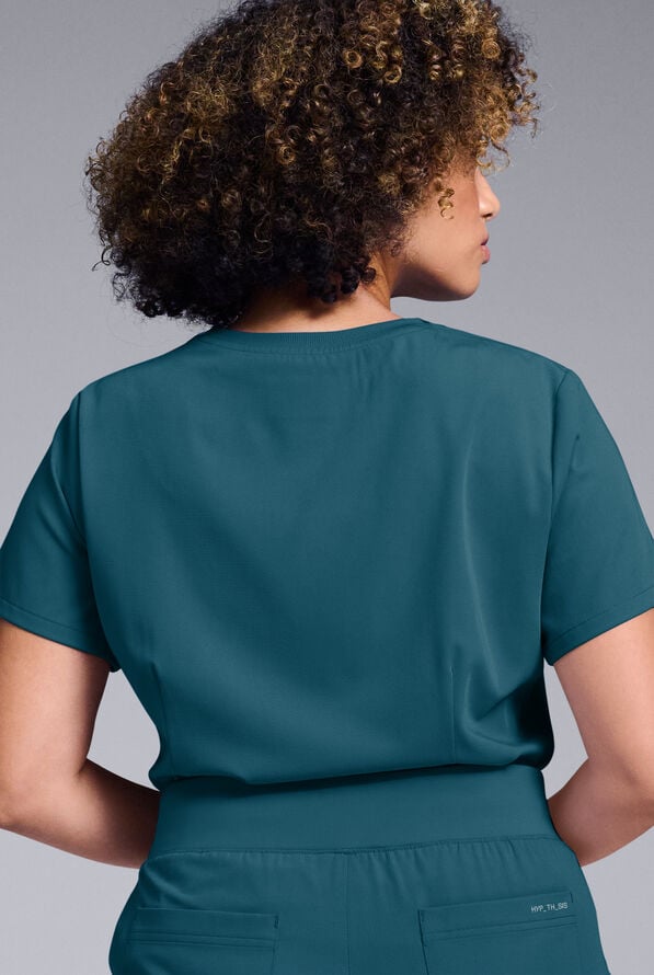 Hypothesis Women's Base Crew-Neck Tuck-In Scrub Top - Caribbean Blue - 3