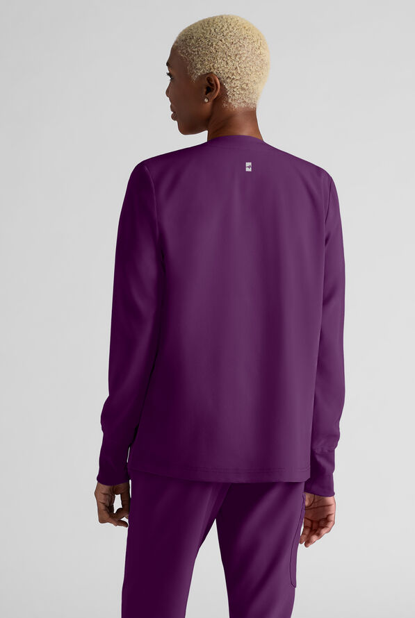 Chaqueta médica Easy STRETCH con botones a presión y 3 bolsillos para mujer - Eggplant - 2