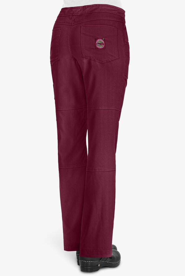 koi Lite™ Peace Women's 6-Pocket Drawstring Scrub Pants - Wine - 3