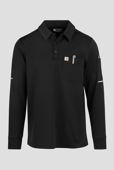 Camisa médica Carhartt Rugged Flex FLD & RSCU STRETCH estilo polo con tapeta a botones y 3 bolsillos para hombre