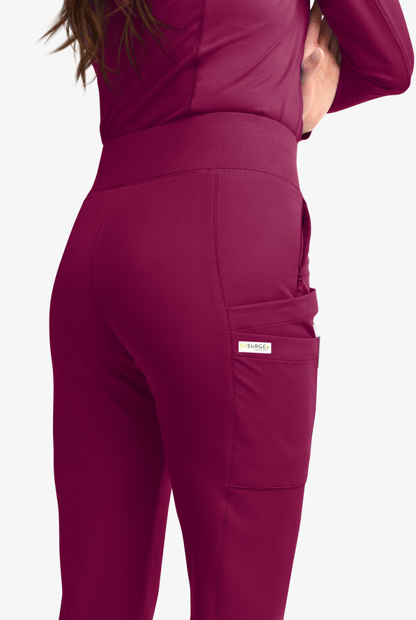 Pantal&oacute;n m&eacute;dico ReSurge by Butter-Soft Petite estilo yoga con 6 bolsillos para mujer **Ligeramente IRREGULAR** - Wine - 4