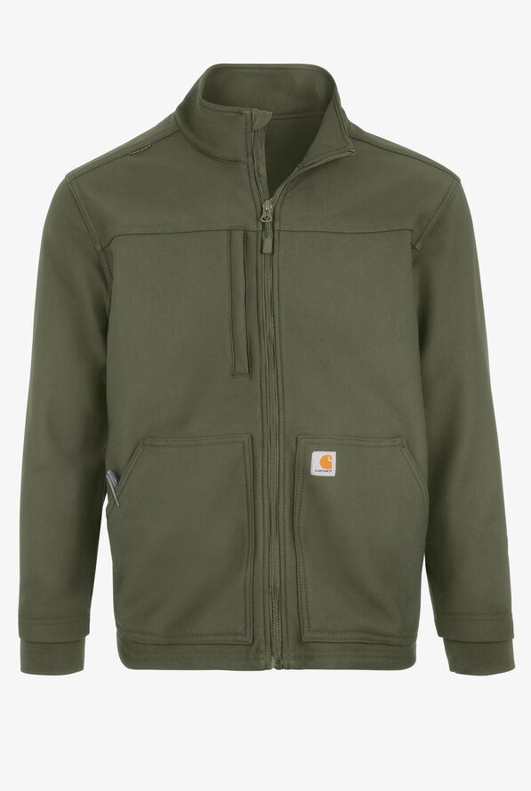 Carhartt Force Rugged Flex Men's 3-Pocket Bonded Fleece Scrub Jacket - Olive - 1