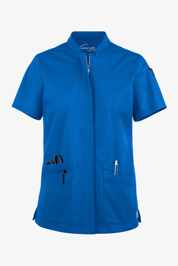Blusa médica UA Butter-Soft STRETCH con cremallera y 6 bolsillos para mujer - Royal - 1