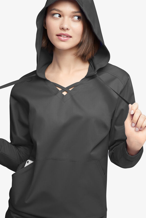 Sudadera m&eacute;dica UA Butter-soft STRETCH con capucha y 4 bolsillos para mujer - Black - 4